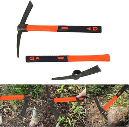 Garden Pick Mattock Fiberglass Handle For Soil Breaking Planting Camping Landscaping Home Excavation Trail Maintenance