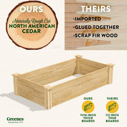 Greenes Fence Original Cedar Raised Garden Bed, 2' x 4' x 10.5" (2-Pack) - Made in USA with North American Cedar