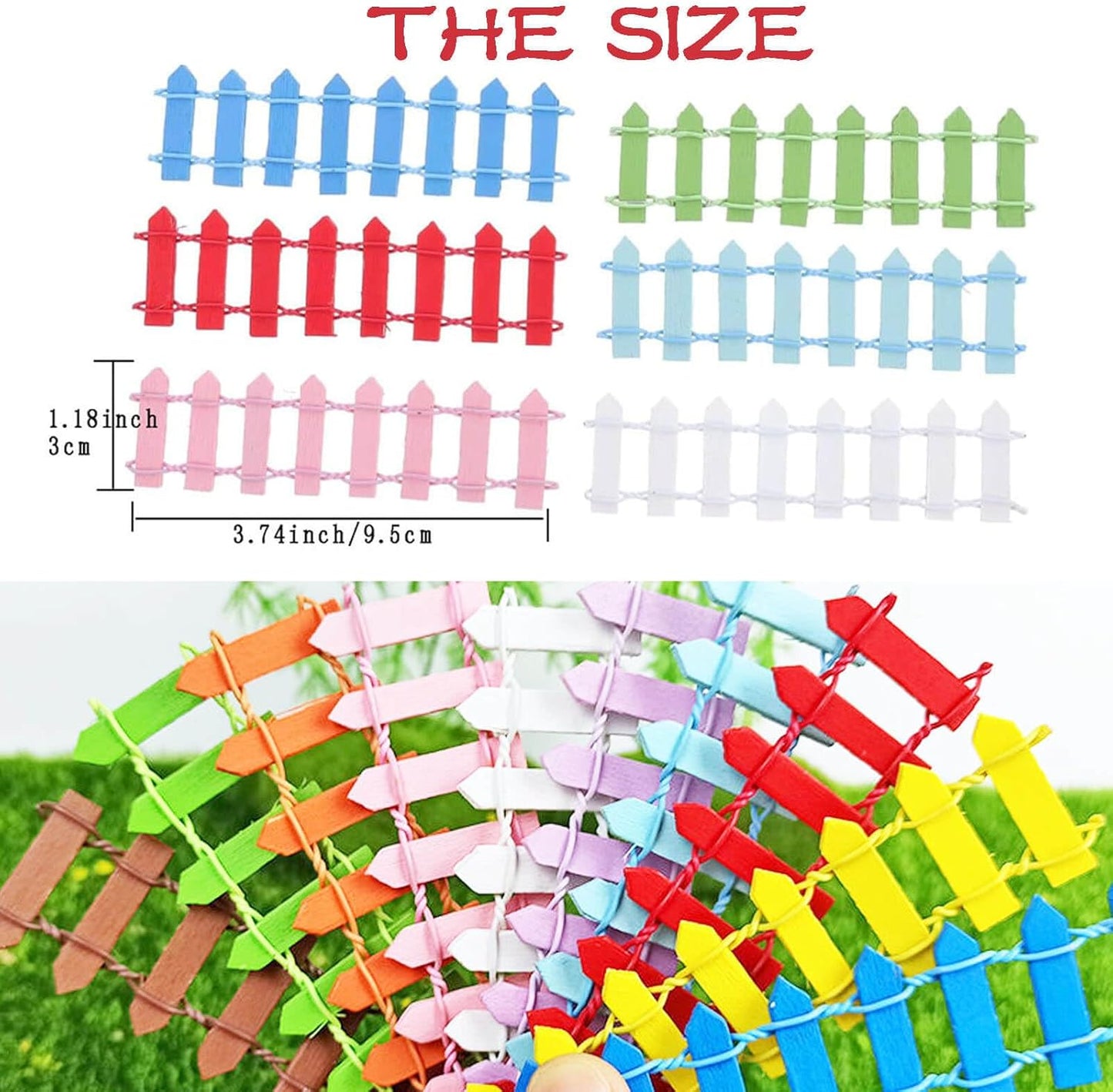 Miniature Fairy Garden Fence,Fairy Garden Accessories Outdoor Wood Picket Fence,10 PCS DIY Flowerpot Decoration, Miniature Garden Decoration