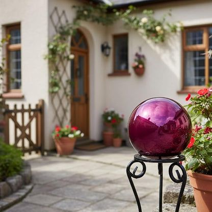 Decorative Garden Gazing Ball, Home Garden Gazing Globe Mirror Balls, Polished Stainless Steel Shiny Sphere, Ideal As a Housewarming Gift (Dia:20cm/8 inches)
