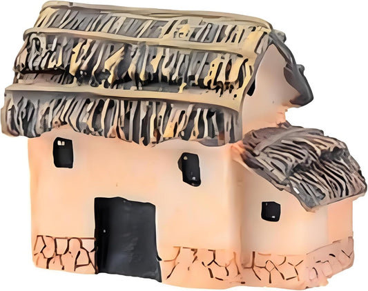 Fairy Garden Mini House Accessories, Miniature Village Hut Figurine Cottage, DIY Micro Landscape Decor Ornaments for Bonsai, Succulent Planting (A)