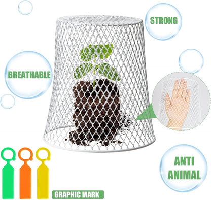 40 Pcs 8 inch Chicken Wire Plant Covers,Wire Garden Cloches Chicken Wire Cloche Plant Protector Metal Heavy Duty Garden Plant Cloche for Keeping Bunnies Chicken Squirrels Birds Other Out
