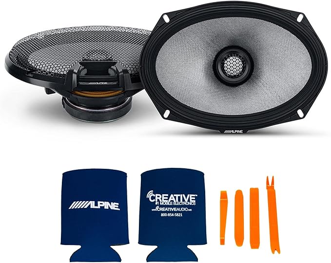 Alpine 6x9 R2 High-Resolution Speaker Bundle - A Pair of R2-S69C 2-Way Component Speakers & a Pair