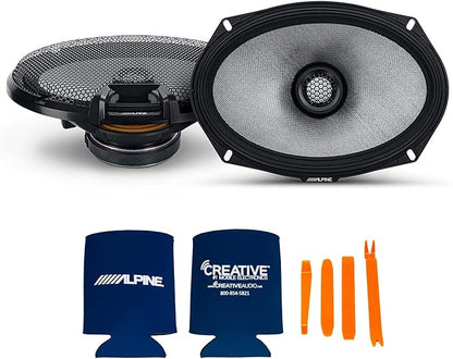 Alpine 6x9 R2 High-Resolution Speaker Bundle - A Pair of R2-S69C 2-Way Component Speakers & a Pair