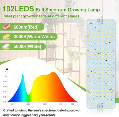 6Pack Panel Grow Lights for Indoor Plants, Seed Starting, Vegetables, Pot Plants, Bonsai with Timer, Ultra-Thin Under Cabinet & Shelf Full Spectrum LED Plant Growing Lamps, Multi-Panels Free Connect