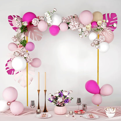 Wedding Square Backdrop Stand,Wedding Arches for Ceremony Square Metal Balloon Arch Stand Garden Arbor Frame for Wedding Birthday Party Baby Background Decoration,8.2FTx8.2FT Gold