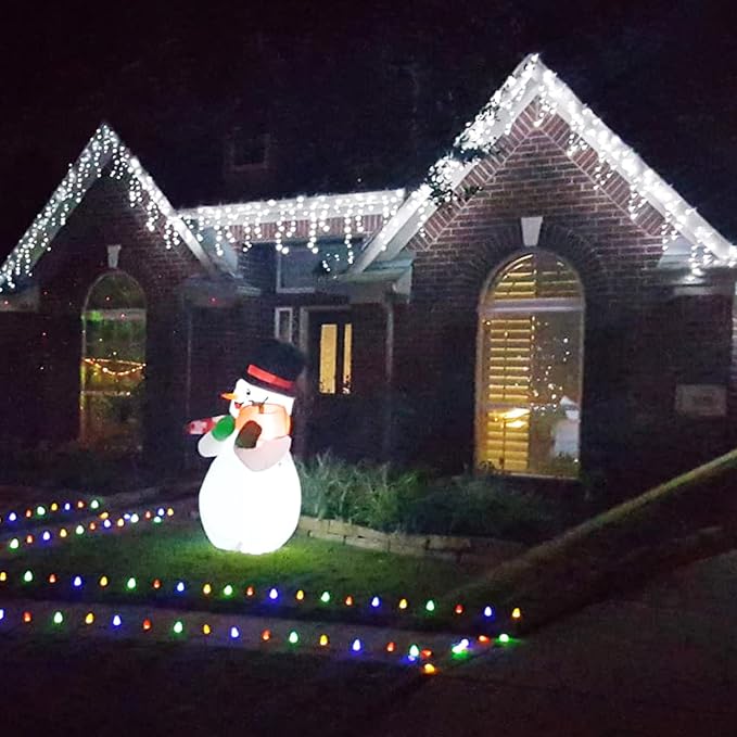 Upgraded Solar Christmas Icicle Lights,304 LED Outdoor Christmas Decorations 8 Modes Waterproof Solar Icicle Lights for Patio Yard Garden Wedding Party House Xmas Tree Roof Decorations(Cool White)