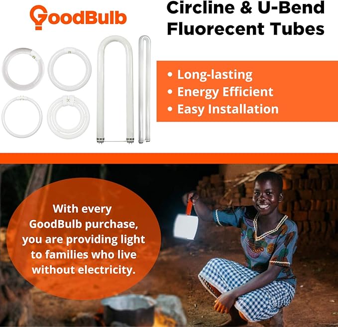 GoodBulb 30-Watt 9 Inch T9 Fluorescent Circline Light Bulb 2700K Warm White Light Color G10q Base High Output 1900 Lumens 30W 10000 Life Hours 80 CRI Pack of 10 Bulbs