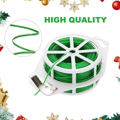 8 Pack Twist Tie 2624 Feet Green Garden Plant Ties with Cutter, Reusable Green Twist Ties for Gardening Plants Growth and Care, Office Home Cable Organization