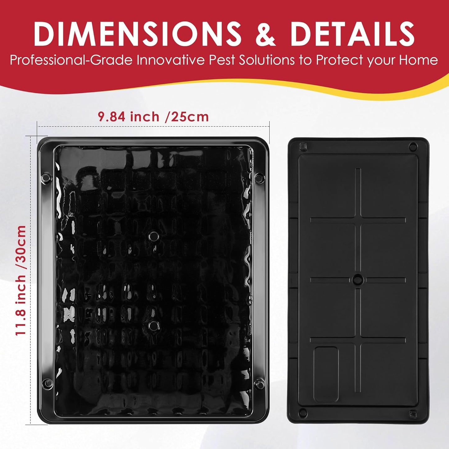Qualirey 20 Pack Jumbo Rat & Mouse Glue Traps, 11.8 X 9.84 in Large Heavy Duty Mouse Traps Indoor for Home, Pre Scented Adhesive Plastic Tray with for Spider, Snake, Mice, Kids and Pet Safe (Black)