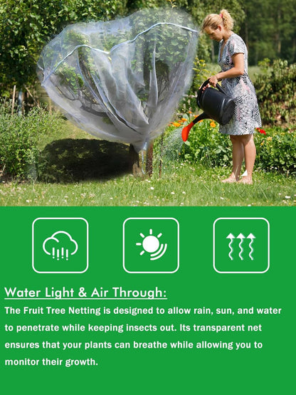 2 Pack 8.2x6.6 Ft Bird Netting for Garden with Zipper, Fruit Tree Netting Plant Cover for Blueberry Strawberry Bushes, Garden Netting Tomato Plant Protector for Vegetables Tree