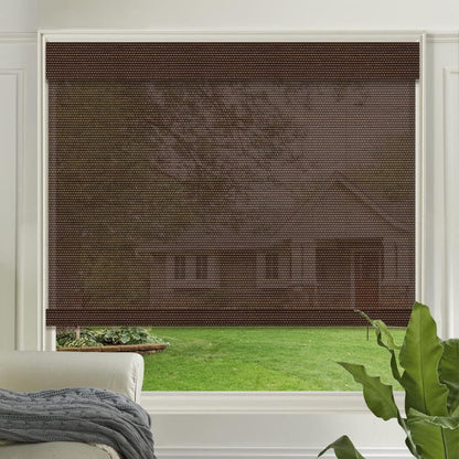 LETAU Cordless Wood Window Roller Shades, Bamboo Light Filtering Window Blinds for Indoor Home, Office, Kitchen, Pattern 10