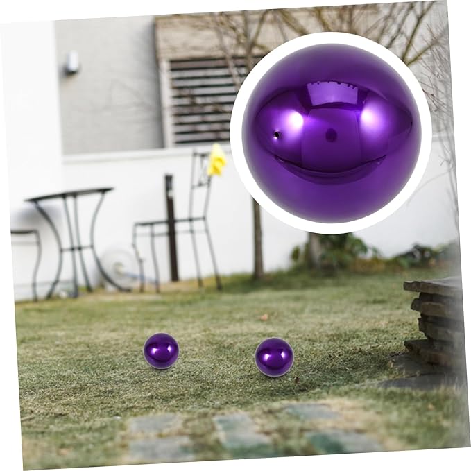 Garden Reflective Ball Gazing Globe Ball Gazing Ball Shiny Hollow Sphere Sparkling Gazing Door Decor Mirror Ball Mirrors Stainless Steel Outdoor Purple Ball Rack