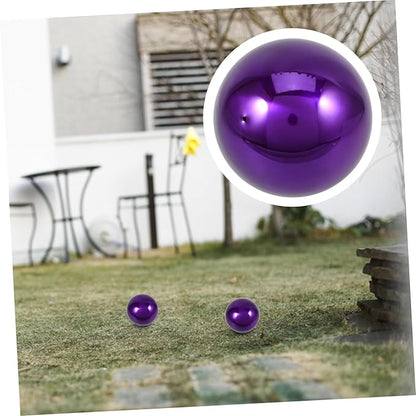 Garden Reflective Ball Gazing Globe Ball Gazing Ball Shiny Hollow Sphere Sparkling Gazing Door Decor Mirror Ball Mirrors Stainless Steel Outdoor Purple Ball Rack