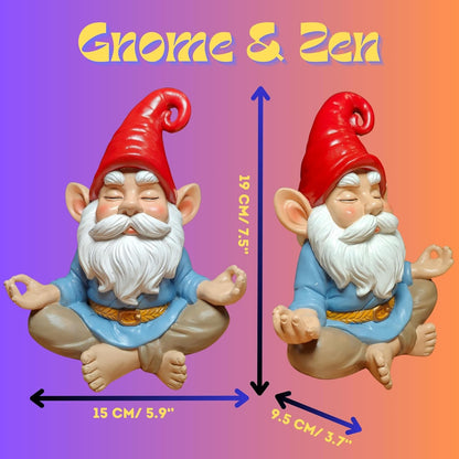 Zen Garden Gnome Statue, 7.5" Meditating Yoga Gnome, Outdoor Indoor Figurine for Patio Lawn Yard, Handcrafted Peaceful Meditation Sculpture, Unique Home Decoration Gift for Women Men