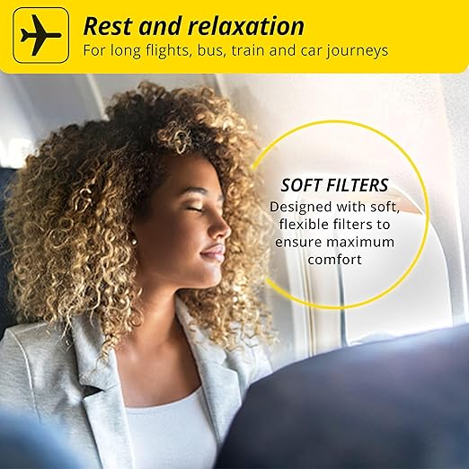 Alpine FlyFit - Earplugs for Pressure Relief & Preventing Ear Pain While Flying - Airplane Travel