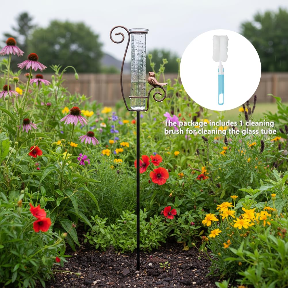 HOBYLUBY Rain Gauge Outdoor, 7 Inch Rain Gauges for Measuring Precipitation