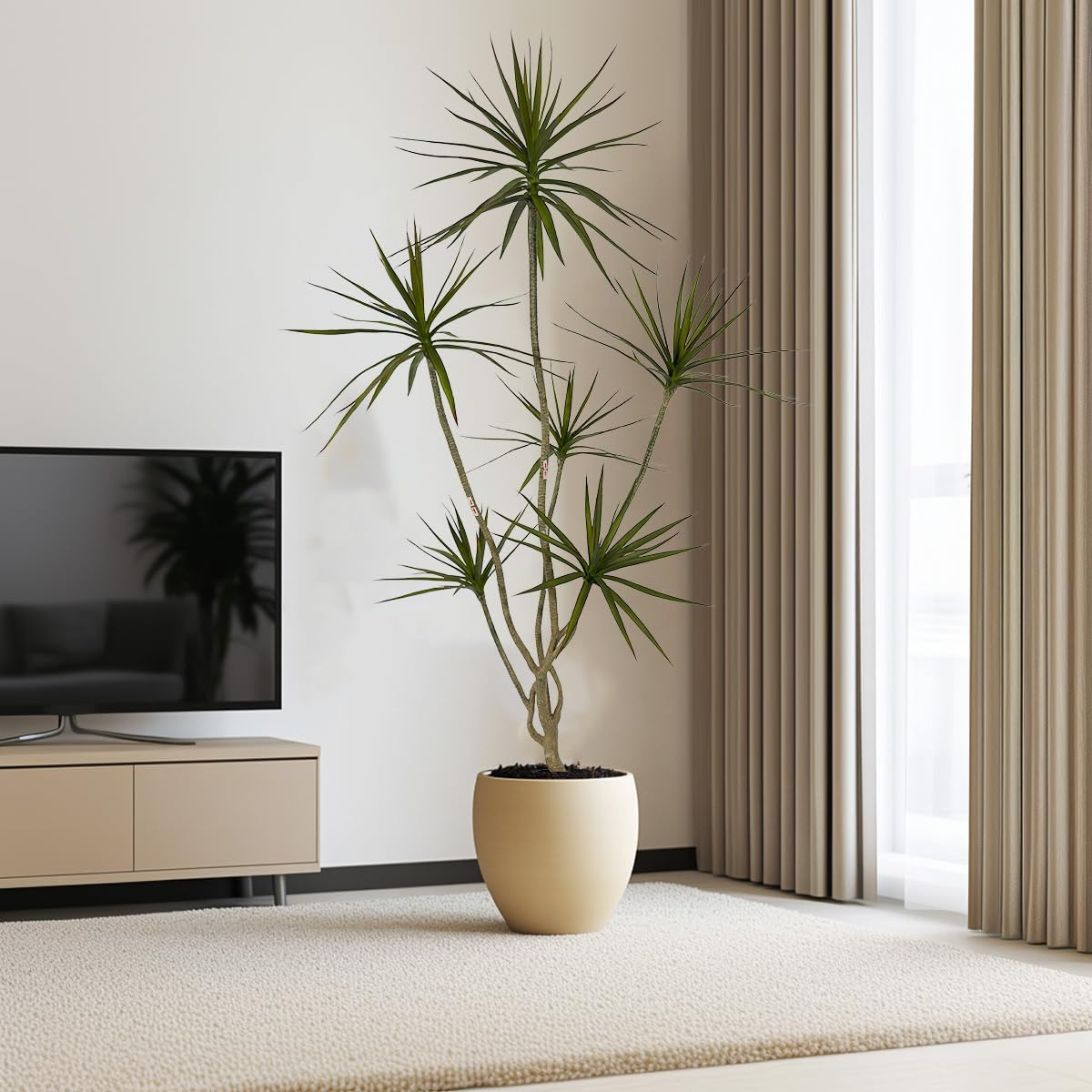 Artificial Dracaena marginata,6ft Tall Fake Plants Artificial Dracaena marginata Plants for Indoor, Fake Trees for Office Home Living Room Floor Patio Greening Porch Decor