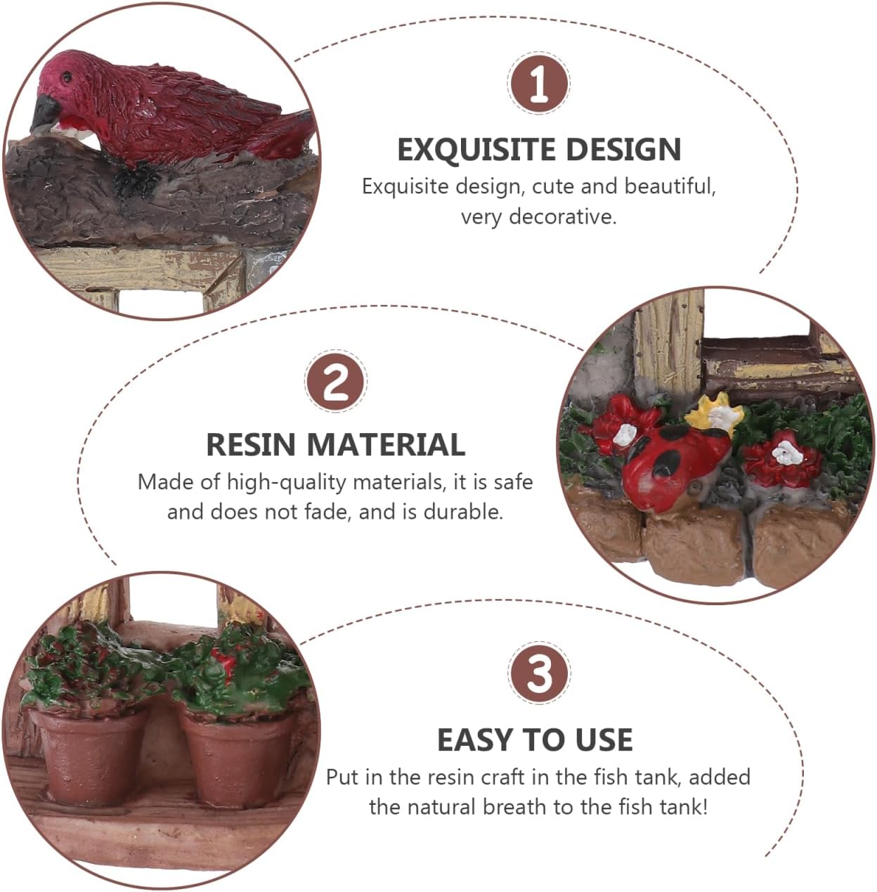VOSAREA 4PCS Fairy Garden Windows and Door Set - Miniature Resin Gnome House Accessories for Outdoor Decor - for Trees Yards and Micro Landscapes