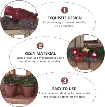VOSAREA 4PCS Fairy Garden Windows and Door Set - Miniature Resin Gnome House Accessories for Outdoor Decor - for Trees Yards and Micro Landscapes