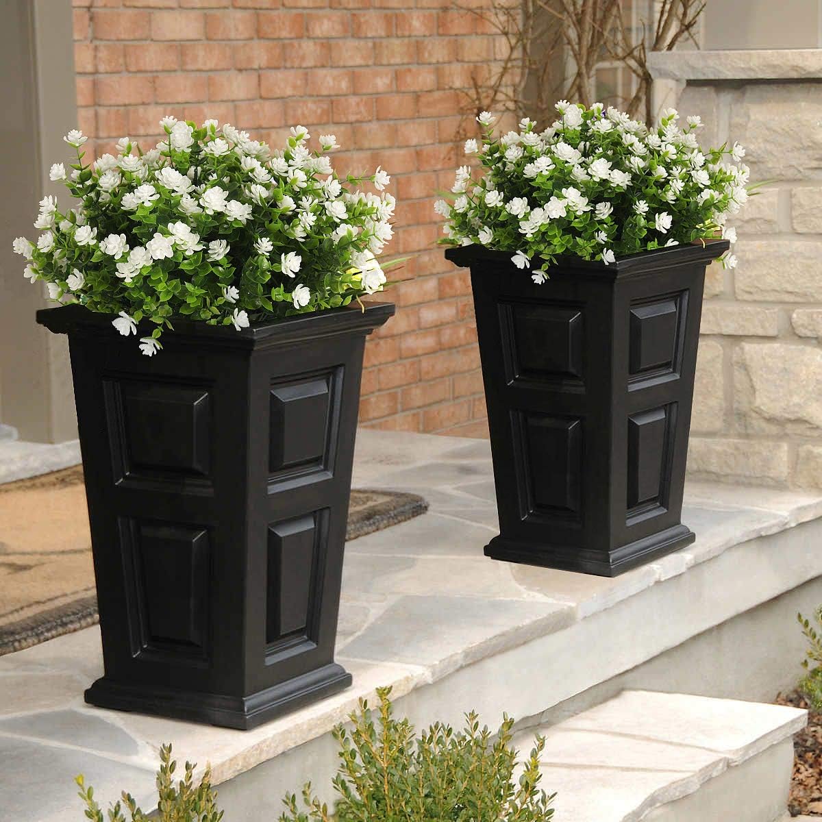 RECUTMS Artificial Flowers, Fake Boxwood Outdoor UV Resistant Plants Artificial Springs Flowers Eucalyptus Greenery Shrubs Bridal Wedding Bouquet for Home Garden Party Wedding Decoration(White)