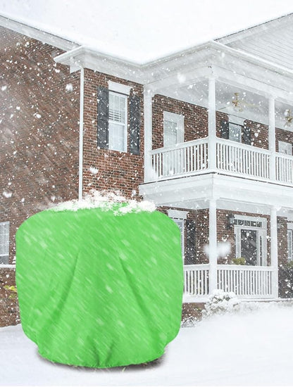 ANPHSIN 9.8ft x 9.8ft Extra Large Plant Covers Freeze Protection - Winter Shrub Plant Protection Bags, Frost Blankets Cloths with Drawstring for Outdoor Garden Potted Plants Shrub, 1 Pack, Green
