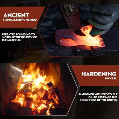 Dream Reach Hatchet Axe with Sheath Wood Hatchet Carbon Steel Heat Treated Bushcraft Hatchet - 14" Hand Forged Camping Axe for Chopping Wood, Garden