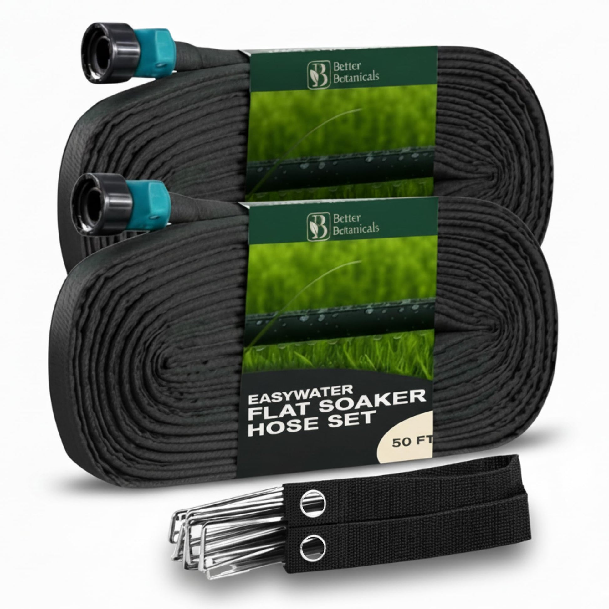Better Botanicals 100 FT Flat Soaker Hose (2 x 50 FT) – Drip Irrigation for Garden Beds, Raised