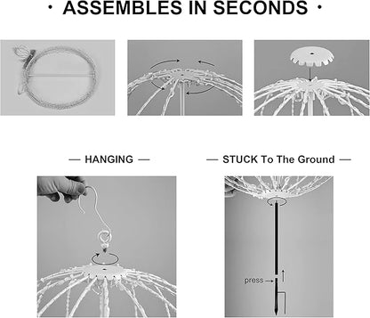 LIGHTSHARE 12IN 96LED Light Ball Yard Decoration Pathway Lights Sphere Light with Fold Flat Metal Frame Indoor Outdoor Waterproof Garden Lights, Plug in
