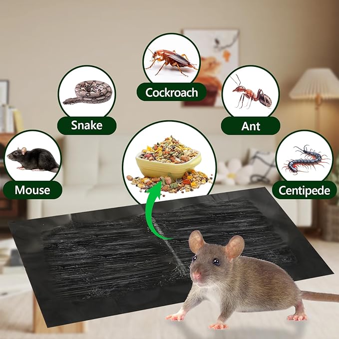 10 Pack Sticky Mouse Traps,Clear Mouse Glue Trap Sticky Traps That Work for Mice and Rats Roaches,23x11 Inch Heavy Duty Rat Traps Indoor Mouse Sticky Pads,Easy to Set
