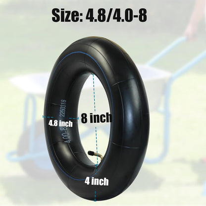 Libereco 2 Pack 4.8/4.0-8 TR87 Bent Valve Inner Tube ¨C Compatible with Lawn Mowers, Carts, Trailers, Wheelbarrows ¨C Heavy Duty Rubber Tube