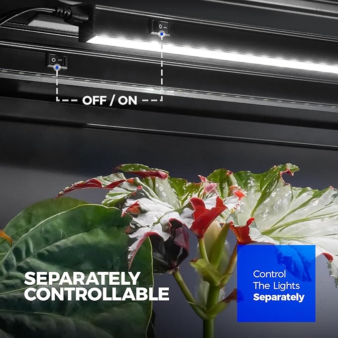 Barrina T5 Plant Lights for Indoor Growing, 3FT 128W (8 X 16W) Led Grow Light with Magnetic Design, Full Spectrum Grow Light Strip with Black Cover, Plug and Play, 5000K, 8 Packs