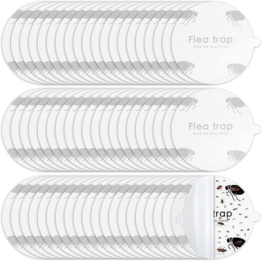 Flea Trap Refill Discs Sticky Fly Trap Refill Glue Board Refills Double Layer Adhesive Nontoxic Odorless Pest Control Replacement Sticky Glue Pads 7.1 Inch for Bugs Flies(30 Pcs)