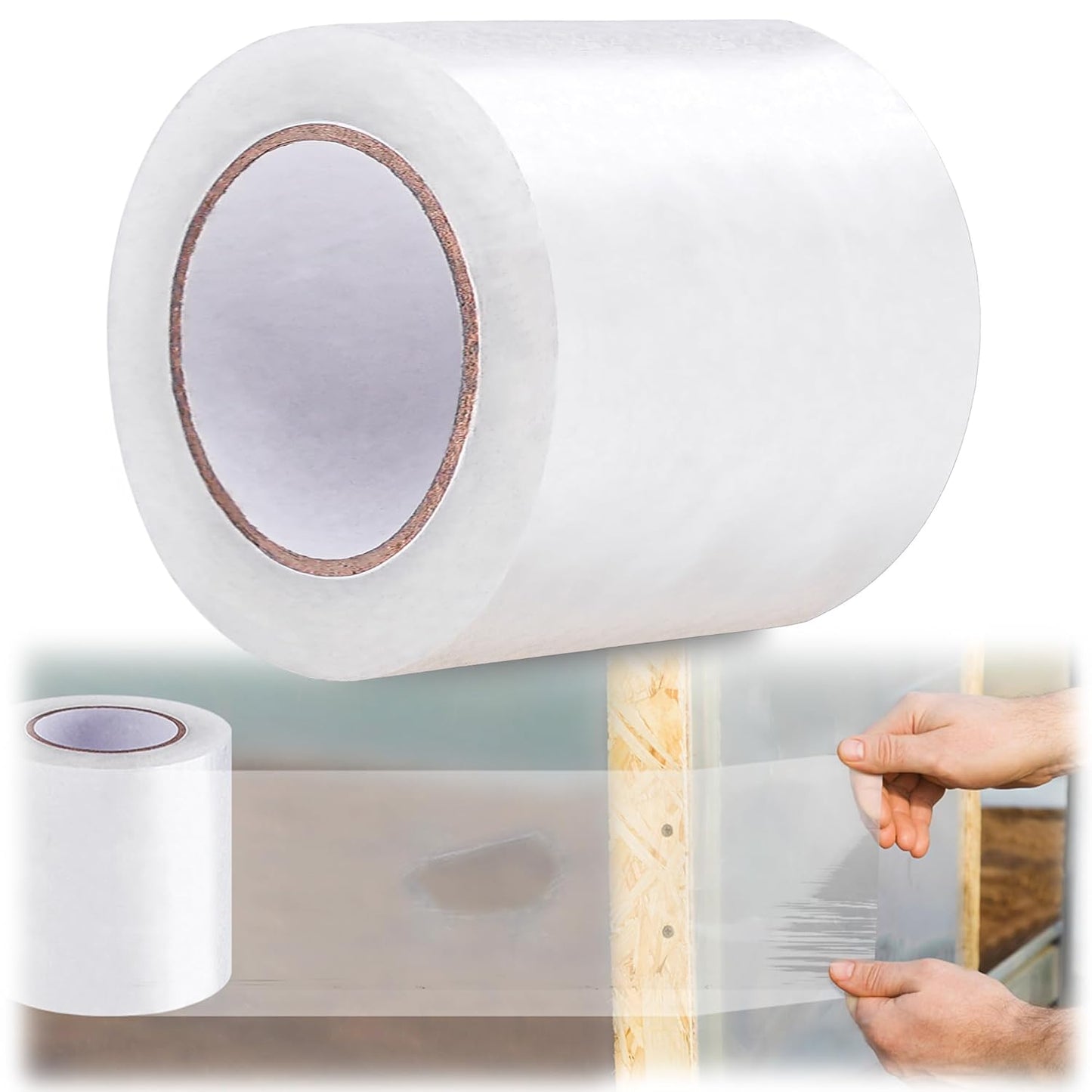 6 Mil Greenhouse Plastic Sheeting Tape, 4" x108' Waterproof UV Resistant Repair Tape, Strong Weatherproof Polyethylene Film