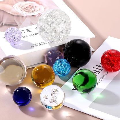 uxcell 40mm/1.6" Crystal Sphere Ball Glass Solid Decorative Sphere Crystal Ball Prop Ornament for Feng Shui Divination Fortune Telling Tabletop Fountain Decoration, Red