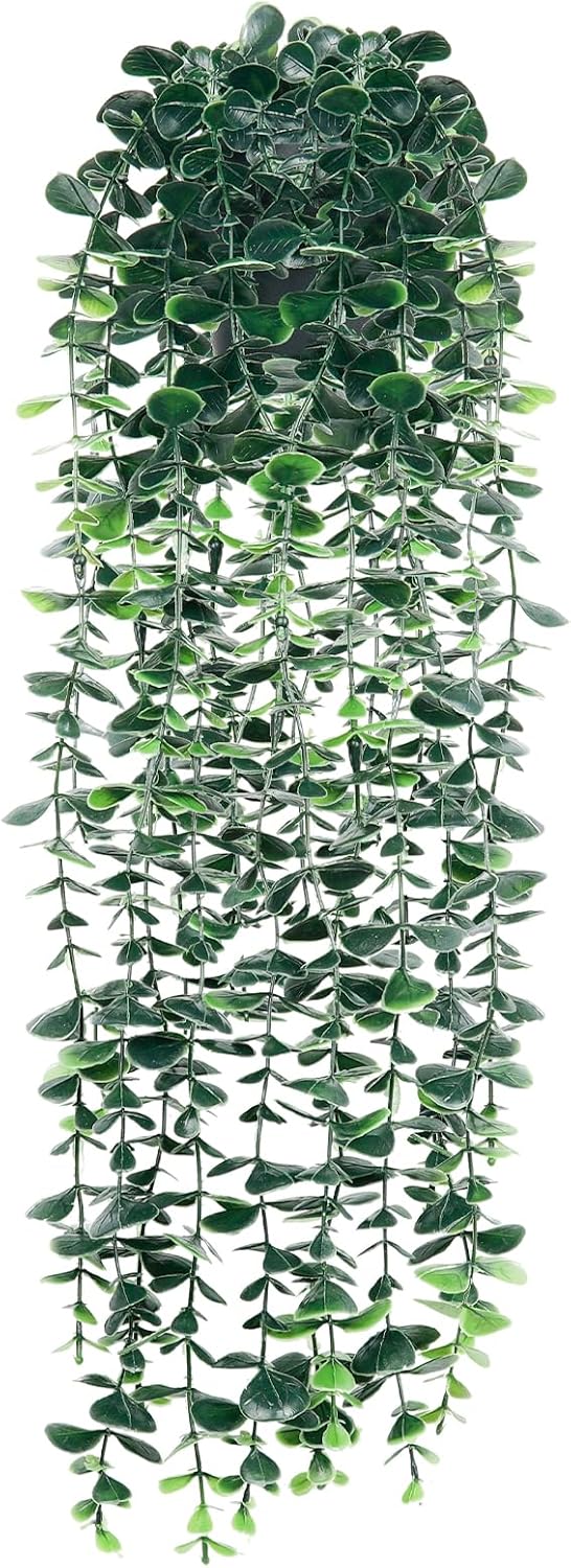 Artificial Hanging Eucalyptus Plants，Fake Plant Eucalyptus Small Decor Faux Hanging Vine Plants Wall Greenery for New Home Decoration，for Floating Shelf Indoor Outdoor