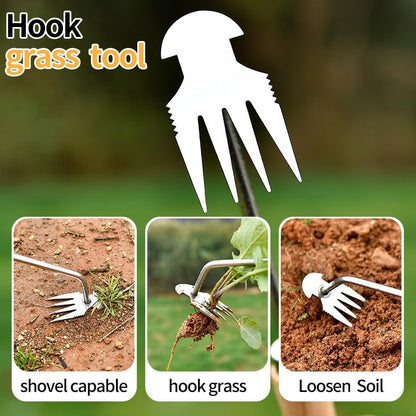Hand Weeder Tool, Stainless Steel 2 Pcs Weeder Tool for Garden and Farm,Weeding Tool for Gardening,Garden Weeder, Weed Pulling Tool, Weed Puller Tool(Wooden Handle)…