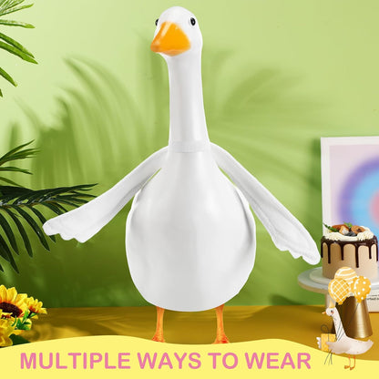 2 Pcs Poseable Goose Wings for 15”- 20" Porch Lawn Goose Outfit Accessories Poseable White Wings for Outdoor Patio Yard Lawn Art Decoration (Wave Edge)