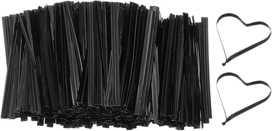 PATIKIL Bag Twist Ties 2 Inch, 800 Pcs Metallic Bread Ties for Treat Plastic Bags Gift Wrapping Candy Coffee Bag Plant Party Cake Favor, Black