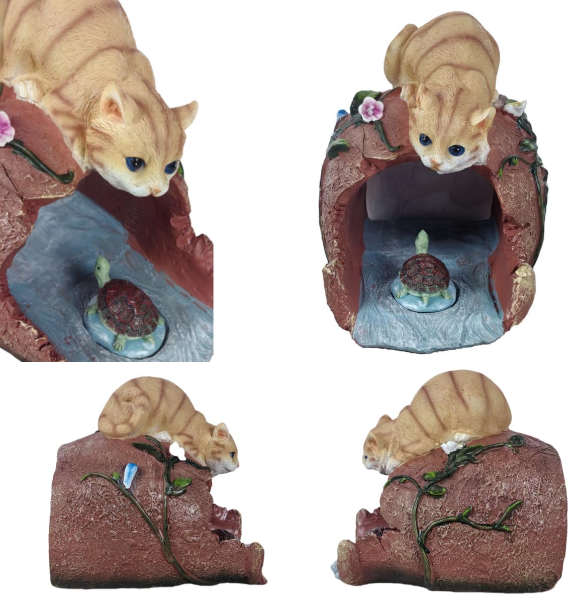 Cat Statues Gutter Downspout Extension Statues Garden Decoration,Resin Statue Outdoor Decor,Animal Downspout Diverter,Gutter Extension Decorative,3"×4" Downspout Extender Diverter Splash Block