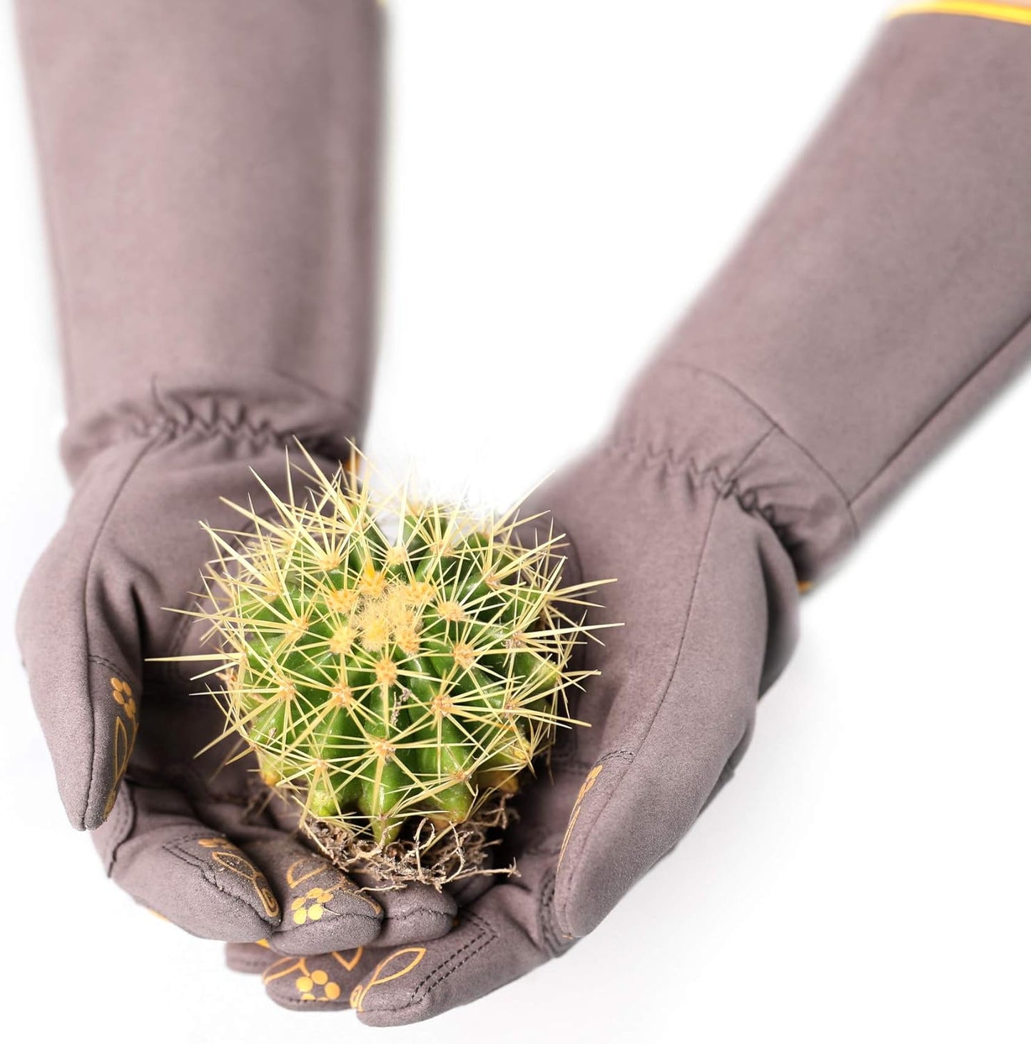 COOLJOB Thorn Proof Rose Pruning Garden Gloves for Women, Long Sleeve Padded Yard Work for Bush, Blackberry, Cactus, Heavy Duty/Puncture Resistant/Machine Washable, Medium, Yellow