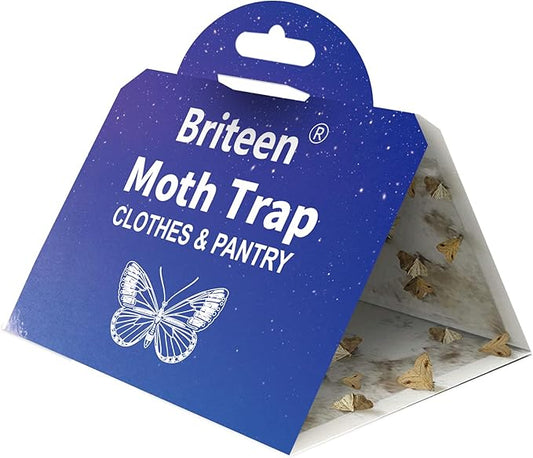 Pantry Moth Traps 10-Pack Safe and Effective for Food and Clothing- Glue Traps with Pheromones for Wool Closet Carpet Food and Cupboard K05