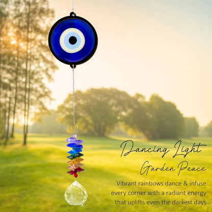 2 Layered Ornament Suncatcher - Blue Evil Eye - Good Luck Protection Presents - Protective Amulet Birthday Gifts for Women, Men - Home Decorations - Window Hanging Decor