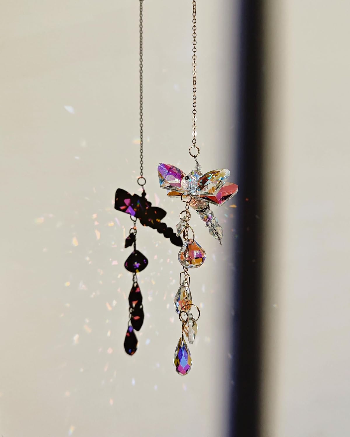 Sun Catchers Indoor Window Hanging Crystal Beads Dragonfly Prism Suncatcher Ornament Rainbow Maker Home Decor, Dragonfly