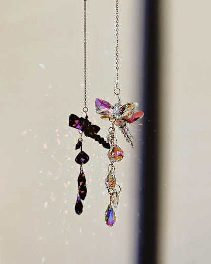 Sun Catchers Indoor Window Hanging Crystal Beads Dragonfly Prism Suncatcher Ornament Rainbow Maker Home Decor, Dragonfly