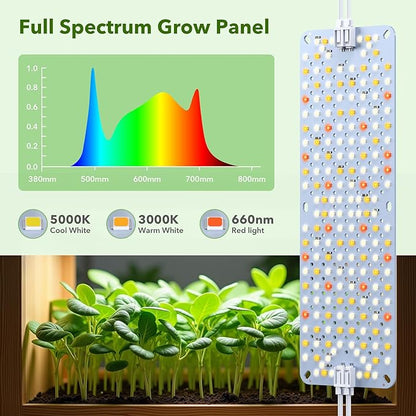 Full Spectrum Grow Lights, 100W Plant Grow Lights for Indoor Plants with Daisy Chain Function, Sunlike Spectrum,1536 LEDs and 4/8/12/16/20H Timer for Seed Starting(Pack8)