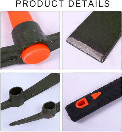 Garden Pick Mattock Fiberglass Handle For Soil Breaking Planting Camping Landscaping Home Excavation Trail Maintenance