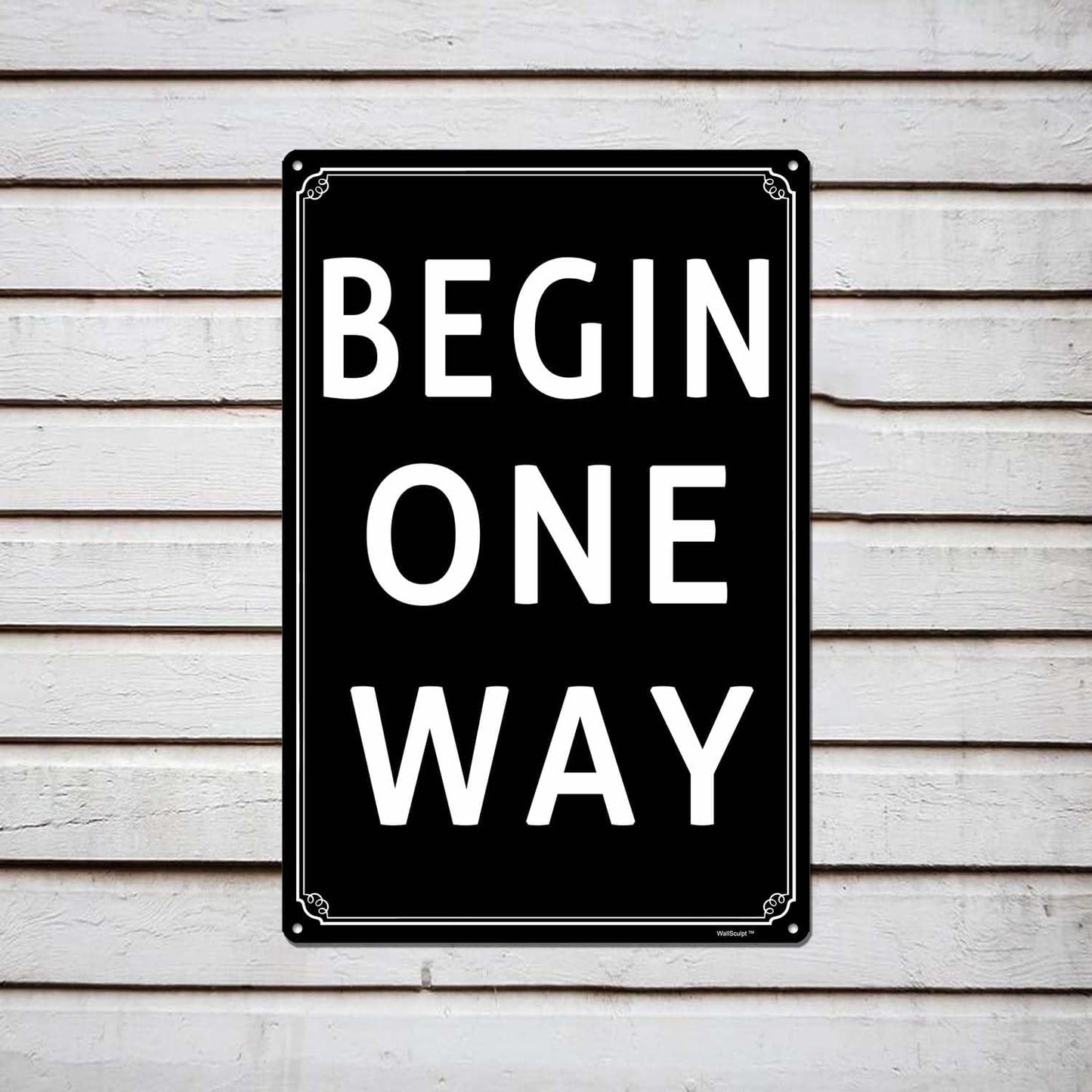 12x16" Begin One Way Parking Lot Sign - High-Intensity Grade Aluminum, Weatherproof & Fade-Resistant, Ideal for Outdoor & Indoor Use - Curbside Sign