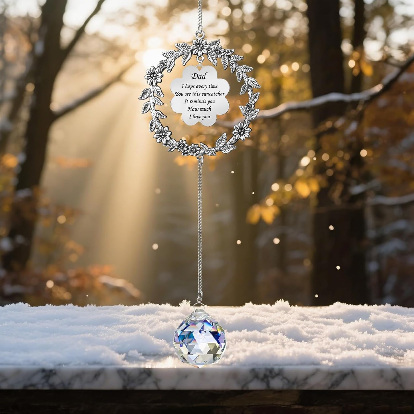 Suncatcher Gifts for Dad, Birthday Gifts for Dad from Daughter Son, Sun Catcher for Christmas Birthday Mothers Day Thanksgiving Valentines Day