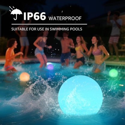 FUYO Floating Pool Lights, IP66 Water-Resistant LED Ball Mood Lamp with APP & Remote, Color-Changing Smart Night Light for Pool, Garden, Patio, Party, Indoor/Outdoor Decor (8-inch)